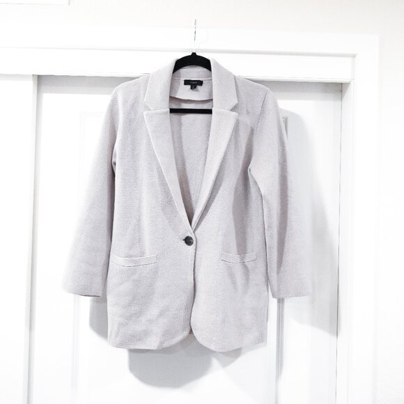 J. Crew Small Pale Silver Cecile relaxed sweater-blazer - Picture 1 of 7